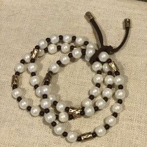 Premier Designs Pearl Sueded Stretch Bracelet